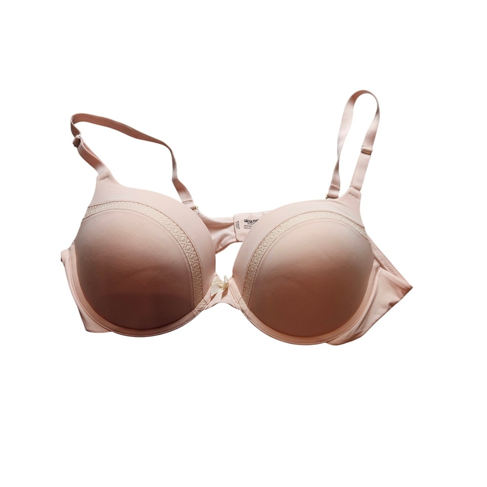 Lily of France Gel Touch Push Up Bra 38C Blush Pink Lace‎ Trim Underwire 2131101